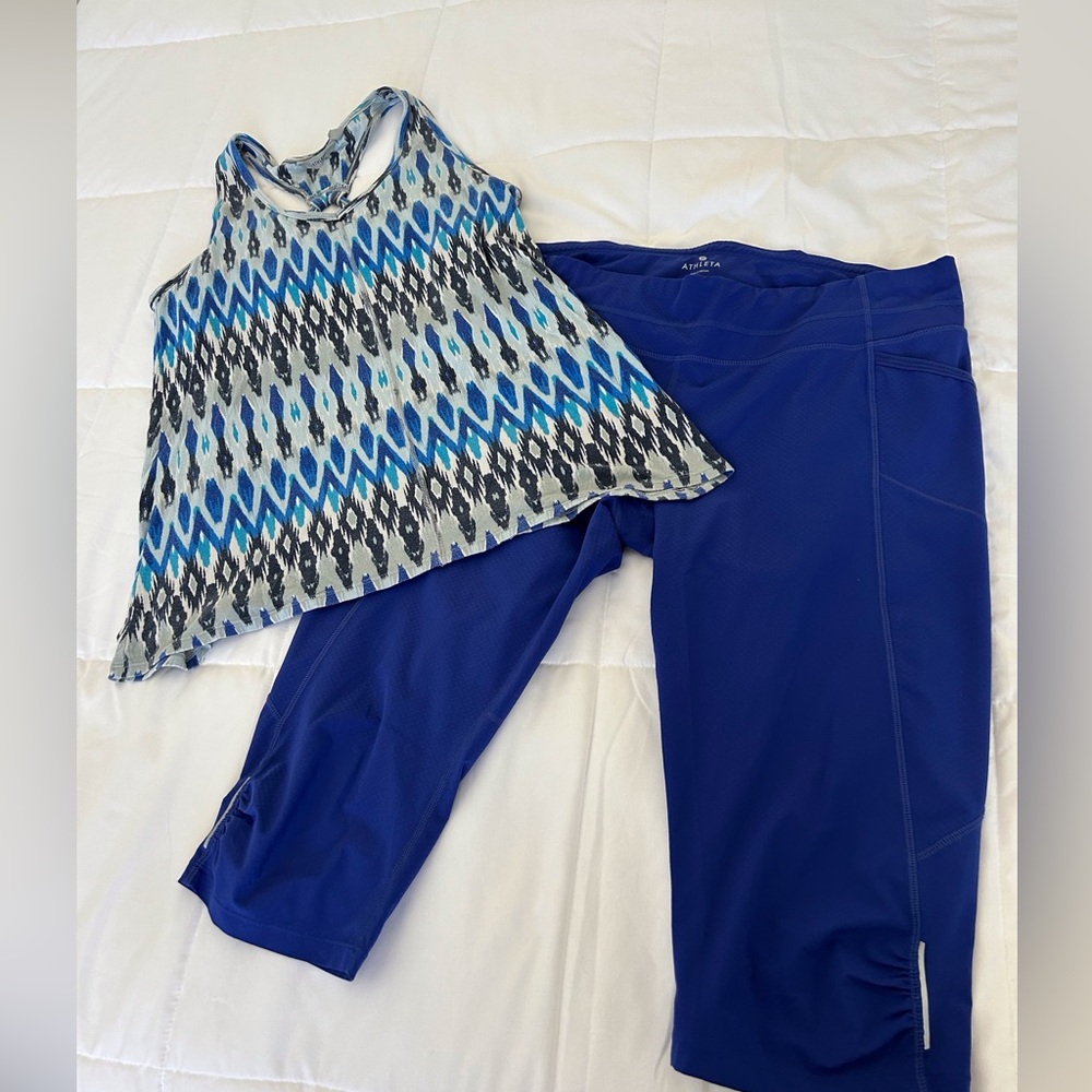 Athleta Print Modal Racerback Tank Top w/ shelf bra